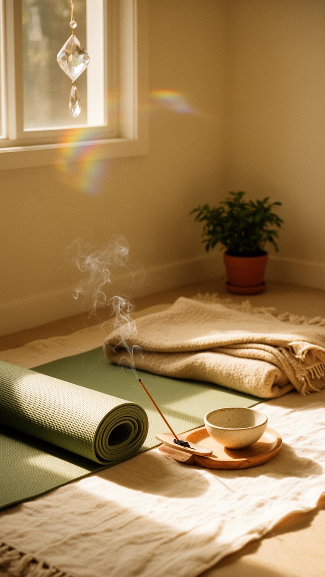 A folded sage green textile resting in soft natural light